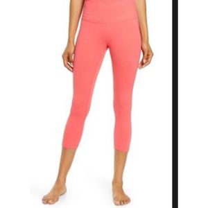Zella Live In High Waist Crop Leggings in Pink Paradise